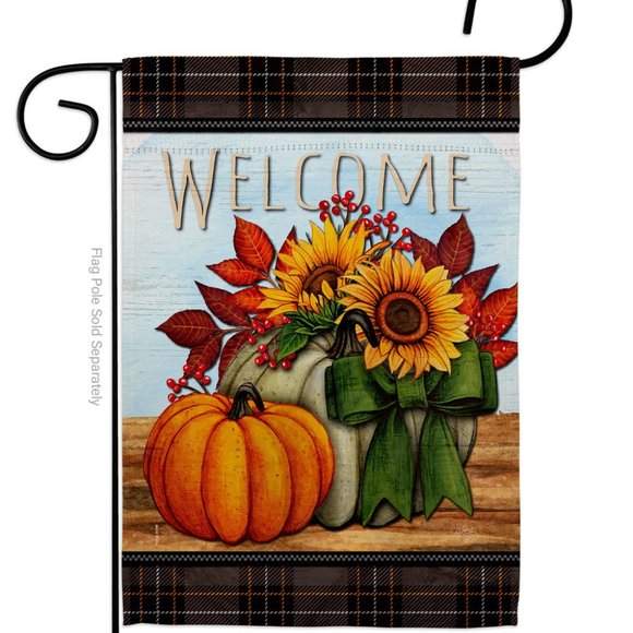 Pumpkin Bouquet Garden Flag Fall Harvest & Autumn 13 X 18.5 Double-Sided - Picture 1 of 2
